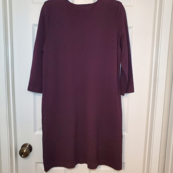 J. Jill Ponte Knit Black Red Herringbone Dress with Pockets Sz MP - Picture 8 of 11